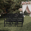 1pcs Black Plastic With Cushion Courtyard Plastic Folding Chair
