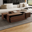 Rectangular Sliding Top Coffee Table With 2 Drawers And 2 Hidden Storage For Living Room 47.2