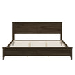 Modern Solid Wood King Size Platform Bed With Sturdy Wooden Slats Support,No Box Spring Needed, Espresso
