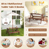 Outdoor 4-Seat Kids Picnic Table Bench Set With Removable Umbrella