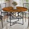 51  Round Dining Table For 4-6  Tiger Stripes-Black Wooden Dining Room Table With Storage Shelf Space Saving Circle Dinner Table With Metal Legs For Kitchen Living Room Dining Restaurant Furniture