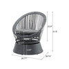 Set Of 2  26.7 Modern Gray Wicker Lounge Chair With Rattan And Iron Frame, Featuring A Stylish Round Design, Perfect For Living Room, Patio, Or Balcony Relaxation