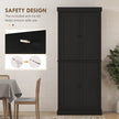 6 Tier Pantry Haven  Modern Freestanding Storage Cabinet With Adjustable Shelves  Sleek Black