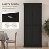 6 Tier Pantry Haven  Modern Freestanding Storage Cabinet With Adjustable Shelves  Sleek Black