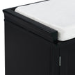 TREXM Storage Bench With Drawers, Cabinets & Removable Cushion For Living Room
