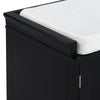 TREXM Storage Bench With Drawers, Cabinets & Removable Cushion For Living Room