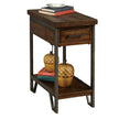 Modern Rustic Design 1pc Side Table Nightstand Multi-Colored Panels Oak Finish USB Outlet Sofa Side Table Home Furniture