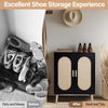 2-door Standing Cabinet Type With High Foot Oval Rattan Shoe Cabinet