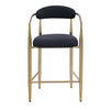 Modern Boucle Bar Stools Set Of 2 Modern Upholstered Bar Height Barstools Vintage High Island Chairs With Metal Frame Back Arms For Kitchen Home Pub Dining Room
