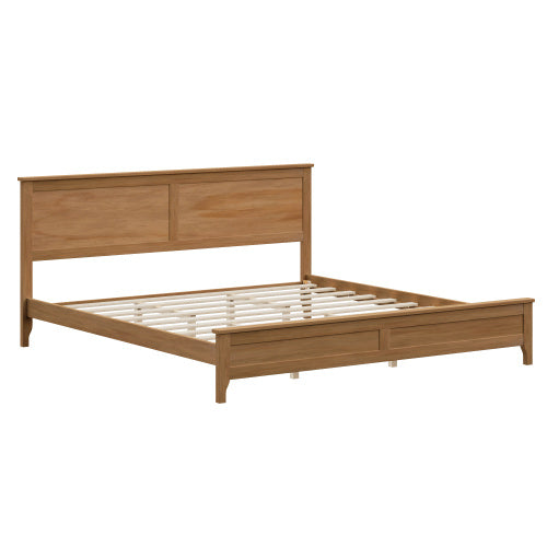 Modern Solid Wood King Size Platform Bed With Sturdy Wooden Slats Support,No Box Spring Needed, Seadrift