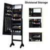 Mirrored Standing Jewelry Armoire Cabinet With LED Lights