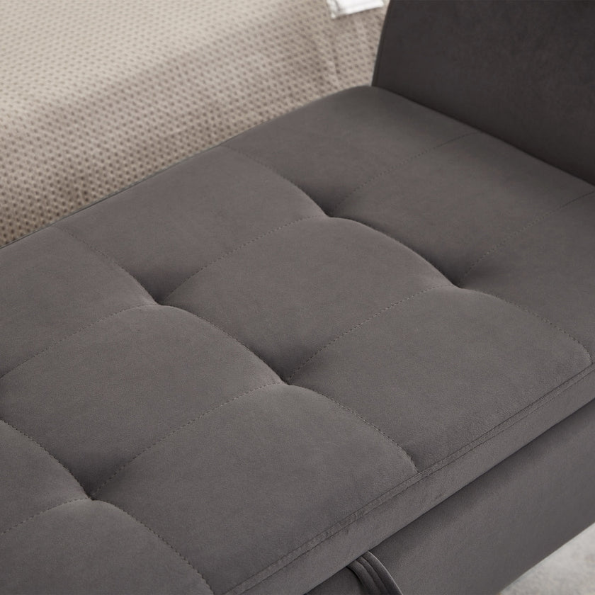 51.5  Bed Bench With Storage Grey Velvet