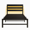 Twin Size Bed Frame Heavy Duty Platform Bed Frame With Headboard, USB Charging Station, LED Bed, No Box Spring Needed, Mattress Foundation, Strong Steel Slats, Noise Free, Black