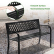 47 Inch PVC Mesh Backrest Black Iron Bench