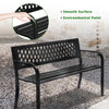 47 Inch PVC Mesh Backrest Black Iron Bench