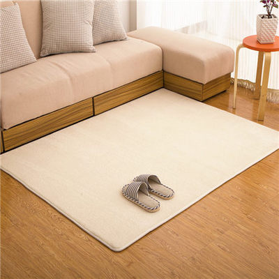 Thickened Solid Color Pattern Coral Fleece Carpet Modern Home Living Room Bedroom Bedside Tatami Crawling Mat Full-covered