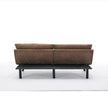 Leatehr Feeling Brown Convertible Folding Modern Sofa Bed