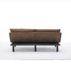 Leatehr Feeling Brown Convertible Folding Modern Sofa Bed