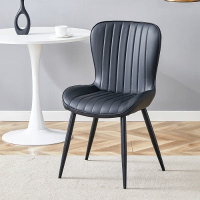 The Black Minimalist Ergonomic Dining Chair Comes In A Pack Of 4, With A Comfortable Design Of Extended And Curved Seat Cushions, Unlocking A Comfortable And Minimalist New Sitting Posture.
