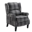 Vintage Armchair Sofa Comfortable Upholstered Leisure Chair  Recliner Chair For Living Room Grey Check