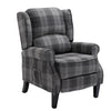 Vintage Armchair Sofa Comfortable Upholstered Leisure Chair  Recliner Chair For Living Room Grey Check