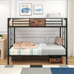 Twin Over Twin Size Metal Bunk Bed With Double Safety Guard Rails, Heavy Duty, Space-Saving Design, Steel Bed For School, Bedroom