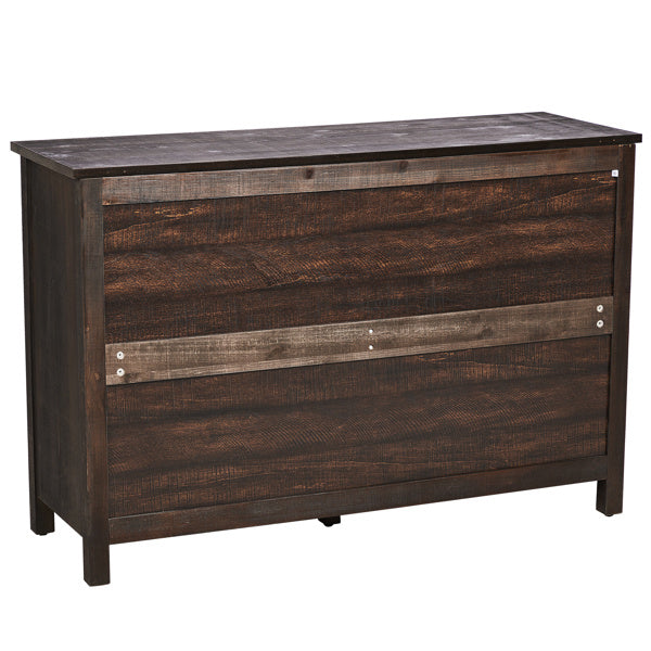 Brown MDF Veneer 120x40x80 Double-row Six-drawer Chest Of Drawers