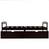 Twin Size Platform Bed, With Two Drawers, Espresso