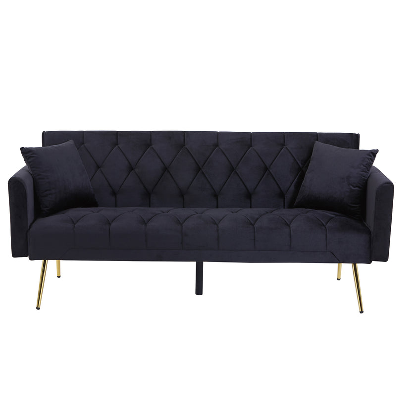 Modern Velvet  Sofa Bed Folding Futon For Lving Room