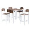TOPMAX Farmhouse 5pc Counter Height Dining Set With Drop Leaf, White