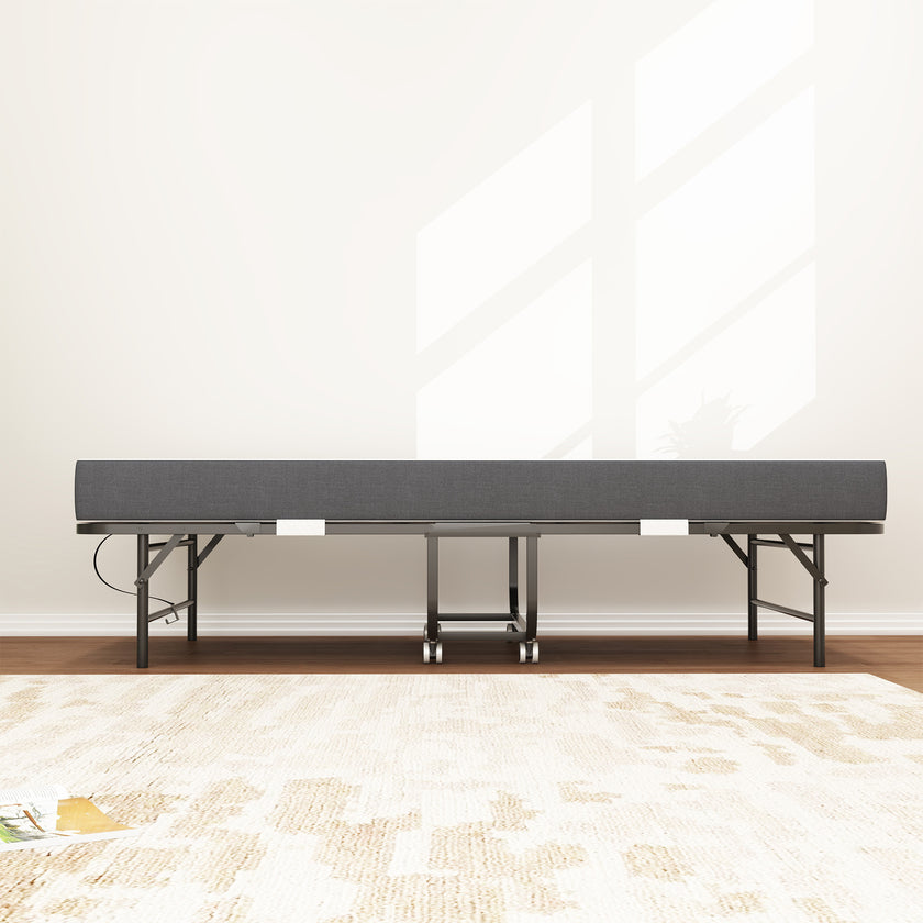 Twin Folding Bed With Memory Foam Mattress, Portable Foldable Extra Bed, Rollaway Bed For Guests, And Sturdy Metal Frame