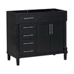 36'' Bathroom Vanity Without Sink, Freestanding Bathroom Storage Cabinet With 2 Drawers And A Tip-out Drawer, Solid Wood Frame Vanity Only, Height Adjustable Shelf