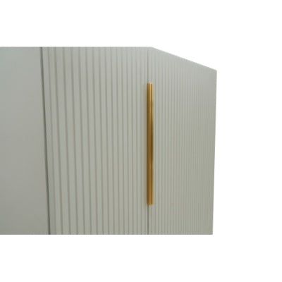 Modern White Sideboard Cabinet With Gold Handles For Kitchen, Dining Room Furniture Organizer