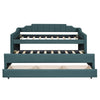 Twin Size Upholstered Daybed With Trundle And Three Drawers,Green