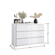 Extended Desktop With 6 Drawers And White Dressing Table