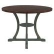 TREXM 5-Piece Round Dining Set With Fabric Chairs & Special-shaped Legs