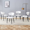 White Minimalist Ergonomic Dining Chair, With A Curved Backrest For Comfortable Design,Unlocking A Comfortable And Minimalist New Sitting Posture. A Pack Of 4.Available In Black And White.