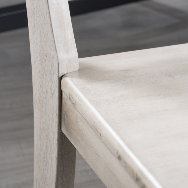 Acacia Wood Dining Chairs, Light Grey Wash, 21D X 17.75W X 35.5H Inch  Set Of 2