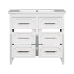 36'' Bathroom Vanity With Resin Sink Combo, Free Standing Single Vanity Set With Four Drawers, Solid Wood Frame Bathroom Storage Cabinet