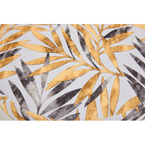 Counter Height Bar Stools Set Of 2, PU Kitchen Stools Upholstered Dining Chair Stools 24 Inches Height With Golden Footrest For Kitchen Island Coffee Shop Bar Home Balcony Silver Leaves Velvet