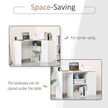 L-Shaped White Computer Desk With Rotating Shelves And Drawer Home Office Workstation