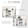 L-Shaped White Computer Desk With Rotating Shelves And Drawer Home Office Workstation