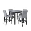 TOPMAX 5-Piece Counter Height Dining Set, Wood Table  Chairs Stools W Footrest