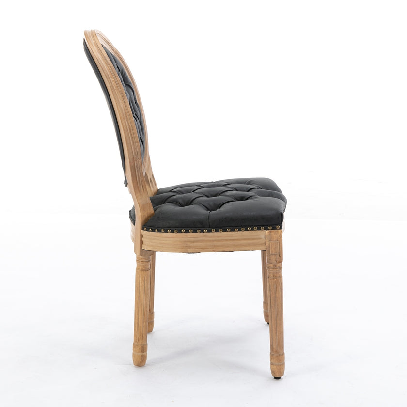 French Style Solid Wood Frame Antique Painting, PU Artificial Leather Decoration