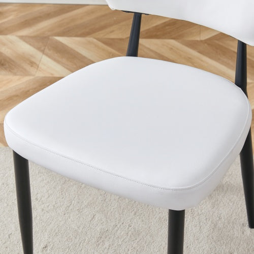 White Minimalist Ergonomic Dining Chair, With A Curved Backrest For Comfortable Design,Unlocking A Comfortable And Minimalist New Sitting Posture. A Pack Of 4.Available In Black And White.