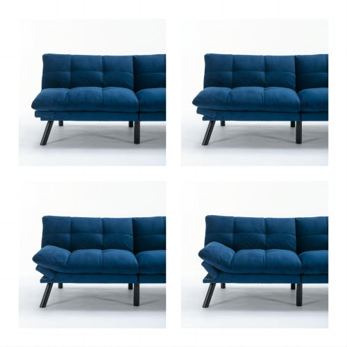 Navy Blue Convertible Folding Modern Sofa Bed