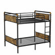 Double Bed Plus Double Bed Plus Metal Bunk Bed, Industrial Grade Detachable Bunk Bed With Safety Railing, Suitable For Teenagers, Black,
