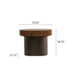 Handcraft Round Nesting Coffee Table Set Of 2, - Chic Wave Stripe Edge, Modern Stylish Wooden Circle Fluted Center Table For Living Room