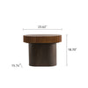 Handcraft Round Nesting Coffee Table Set Of 2, - Chic Wave Stripe Edge, Modern Stylish Wooden Circle Fluted Center Table For Living Room