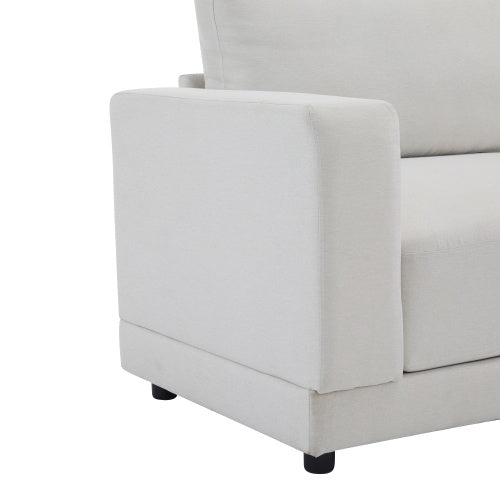 81 Modern Square Arm Sofa With Soft Velvet Upholstery, Deep Cushions, And Sturdy Legs In Navy Blue For Living Room Or Bedroom